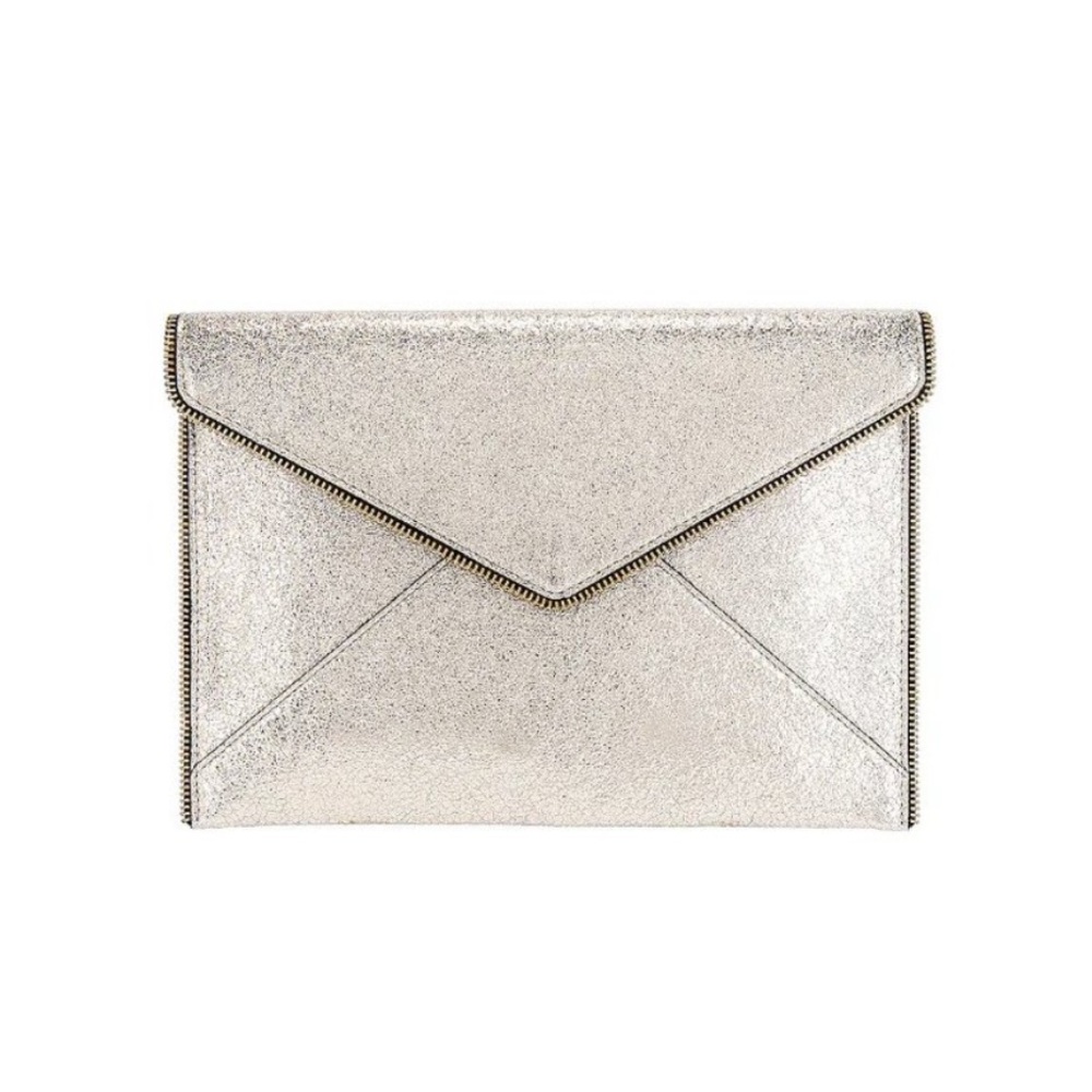 Rebecca Minkoff Leo Clutch in Champagne